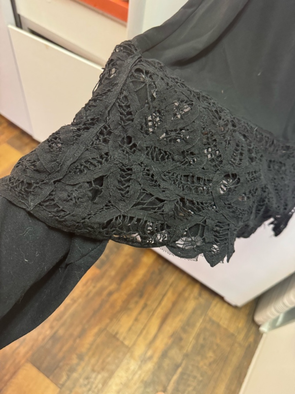 BCBGMaxAzria Black Lace-Trim Top